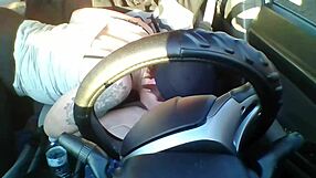 Amateur Redhead Blows Cock Deep in Car