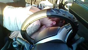 Amateur Redhead Blows Cock Deep in Car