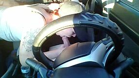 Amateur Redhead Blows Cock Deep in Car