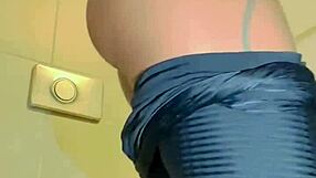 i can't help but touch my pussy in this public place, it's so thrilling!