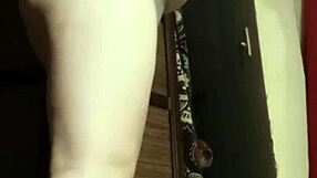 Busty Camgirl In Grey Fingers Her Tight Ass On Homemade Webcam