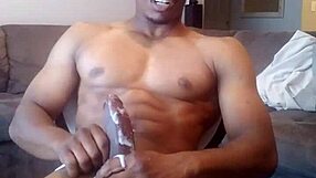 black master intensely stroking monster cock outdoors