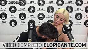 Elo podcast sucking Lore Sofia's natural tits