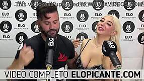 Elo podcast sucking Lore Sofia's natural tits