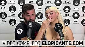Elo podcast sucking Lore Sofia's natural tits