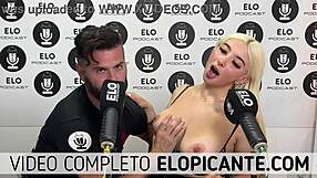 Elo podcast sucking Lore Sofia's natural tits