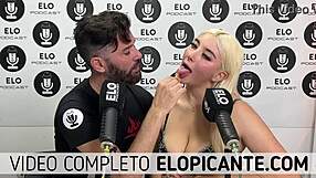 Elo podcast sucking Lore Sofia's natural tits