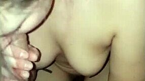 Brunette Girlfriend Gives Homemade Blowjob and Swallows Cum from Friend