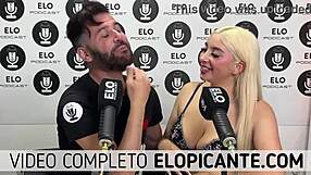 Elo podcast sucking Lore Sofia's natural tits