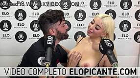 Elo podcast sucking Lore Sofia's natural tits