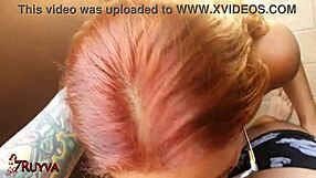 ruivinhha safada dando para o vizinho na sacada do hotel