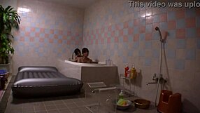 Mature asian brides passionately kiss in wedding lesbian scene!