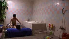 Mature asian brides passionately kiss in wedding lesbian scene!