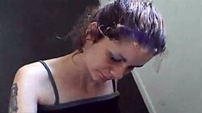 ugly pregnant woman gives an intense oral outdoors