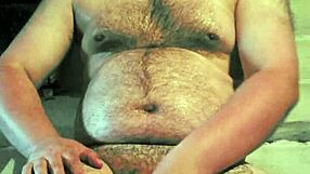 russian gay guy with painted lips uses a store cucumber