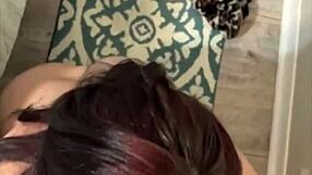 i watch this big booty girl blow the plumber then ride him until he cums in her mouth and she swallows