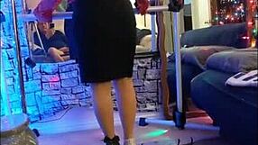 Hotwife Steffi Dances Dirty With Dildo In Satin, Teasing Her Redhead Pussy!