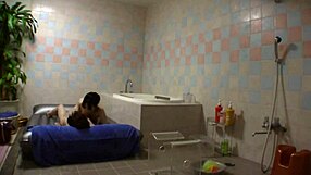 Mature asian brides passionately kiss in wedding lesbian scene!