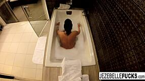 Sexy Jezebelle Bond films herself masturbating in the bath