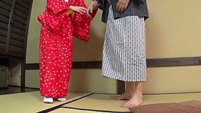 Refined asian japanese woman with shaved hairless body offers creampie licking service in healing pavilion.