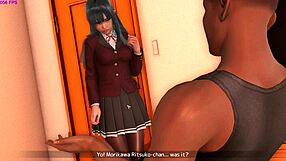 aiko gets a creampie from a guy at home when parents are away