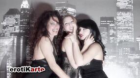 Behind the scenes photoshoot with Zazel, Pamela, and Amanda.