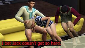 My girlfriend craves fucking my friend on the old sofa in our bedroom