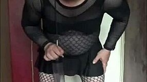 sissy crossdresser begs to swallow piss tube load