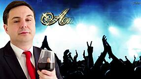 Lady Desirèe grips Andrea Diprè by the balls in femdom play