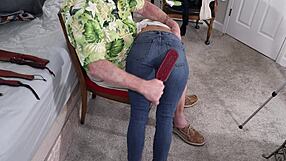 I'm a petite MILF getting OTK spanking and paddling while bound