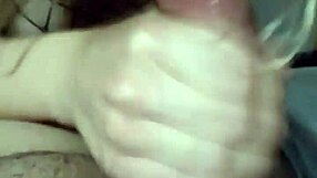Amateur wife provides handjob and blowjob ending in cum
