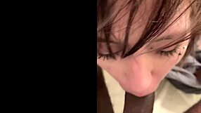 Cuckold hears her gagging on huge cock