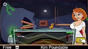 Kim Poundable teases in an erotic anime parody game