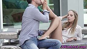 Euro babe strokes cock with feet in hardcore fetish scene