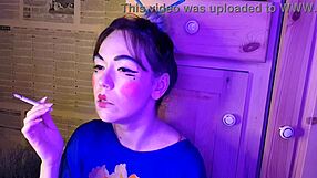 Japanese Stepsister Smokes Cigarette in Mature Asian Fetish