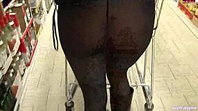 Woman inserts anal plug in supermarket