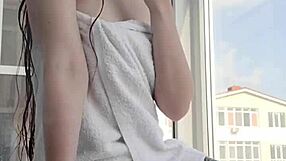 Beautiful redhead woman in a casual setting