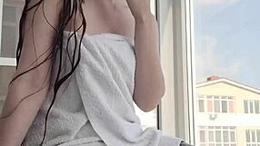 Beautiful redhead woman in a casual setting