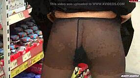 Woman inserts anal plug in supermarket