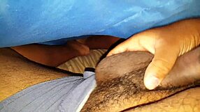 Brown dick stroked hard until climax