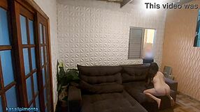 Curvy Latina Squirts in Doggystyle Blowjob