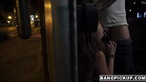 Petite Jojo Kiss Sucks and Fucks Group on Street