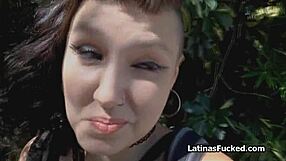 shy latina amateur teen sucks for dinero