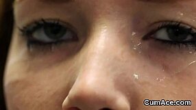 Horny Hottie Receives Cum Facial and Swaps Jizz