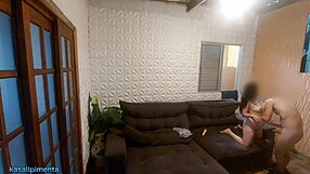 Curvy Latina Squirts in Doggystyle Blowjob