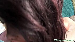 I-I sprayed hot jizz on the casting ladyboy while she teases