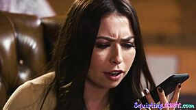 Two petite babes engage in intense tribbing, leading to squirting in close-up.