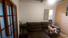 Curvy Latina Squirts in Doggystyle Blowjob