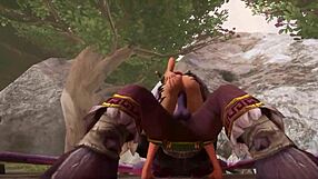 hot redhead elf rides illidan in warcraft parody