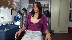 blonde tempts black interviewer on sofa